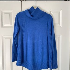 LOFT NAVY BLUE COWL NECK PULLOVER SWEATER
